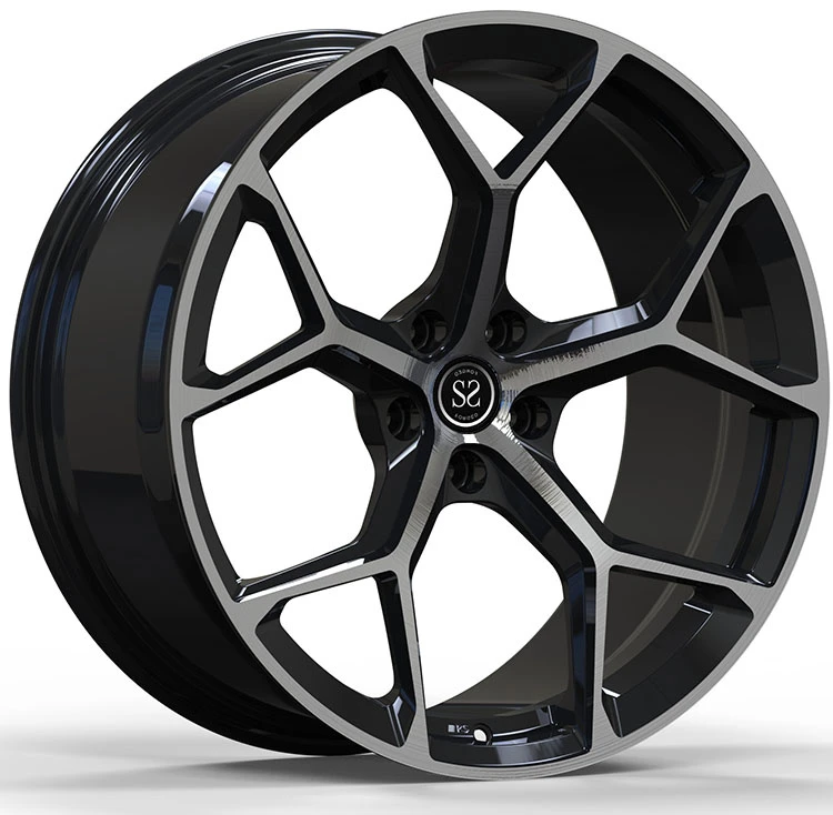 24″ Gloss Black Polished Face Custom Rims for BMW I7