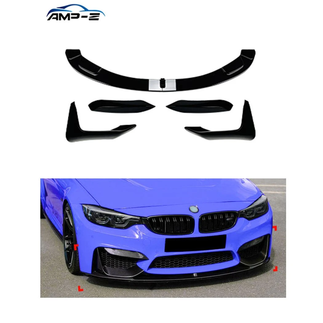 AMP-Z Carbon Fiber Black Front Bumper Splitter for BMW M3 M4 2015-2020 Car Body Kit Car Accessories