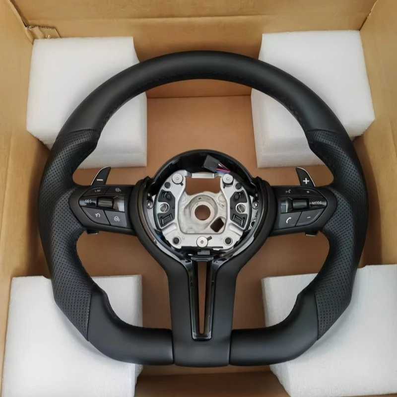 All Black Leather Steering Wheel for BMW F10 F22 F30 F34 F32 F82 E70 E90 F20 F06 F11 F15 M1 M2 M3 M4 M5 Car Steering Wheel
