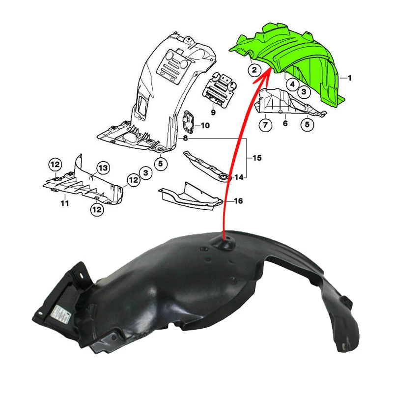 Car Accessories 100% Fir for BMW 3 Series E90 2004-2007 Left Right Side Couple Front Fender Inner