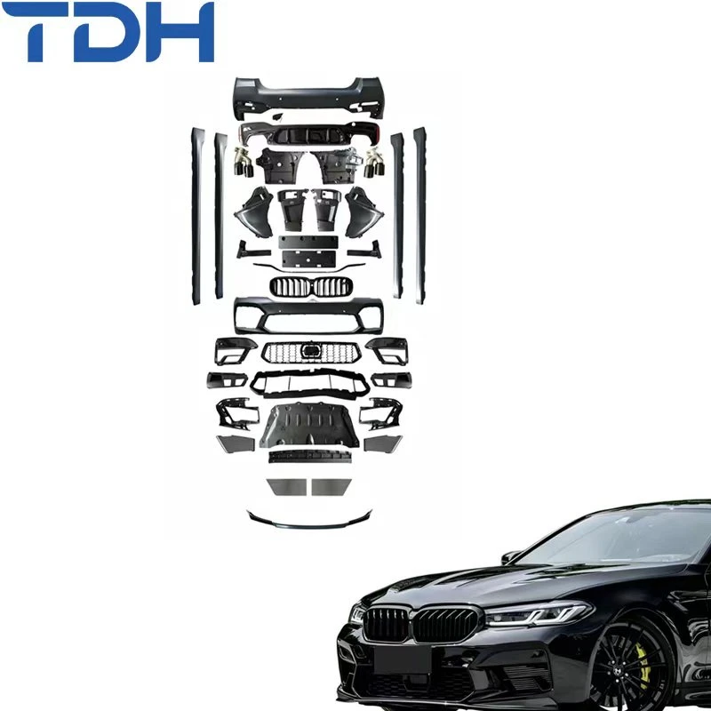 Car Accessories PP Bumper for 2021-2023 BMW G30 G38 Lci Facelift to M5 Front Bumper Rear Bumper with Side Skirts