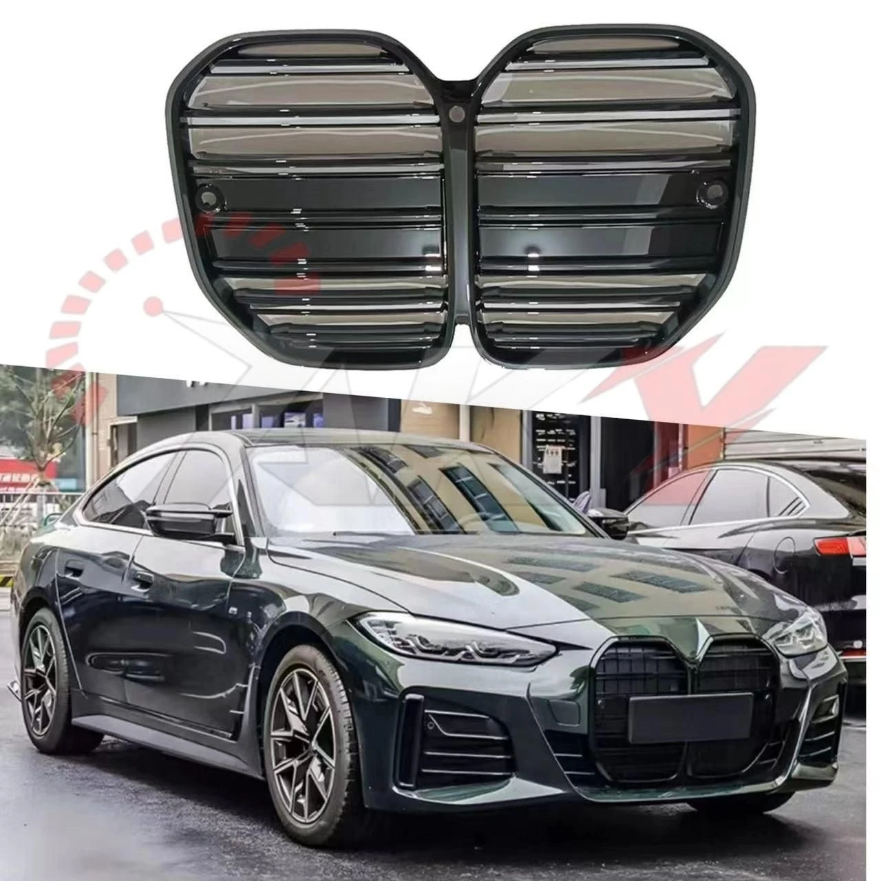 Car Accessory M4 Style Double Slat Kidney Grille Front Bumper Grille for BMW 4 Series G22
