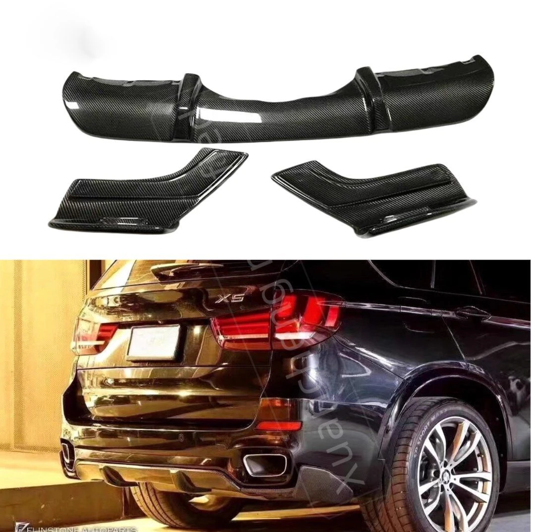 Carbon Fiber Rear Bumper Diffuser Lip Splitter for BMW F15 X5 M Sport Car Rear Spoiler Body Kit Auto Body System