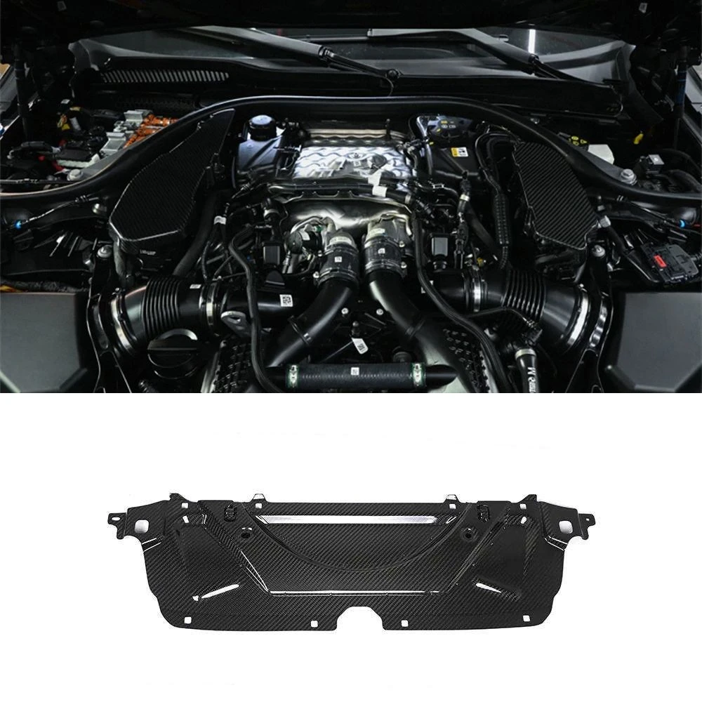 Custom Style Dry Carbon Fiber Engine Bay Corner Panels for BMW M5 G90 G99 Engine Bay