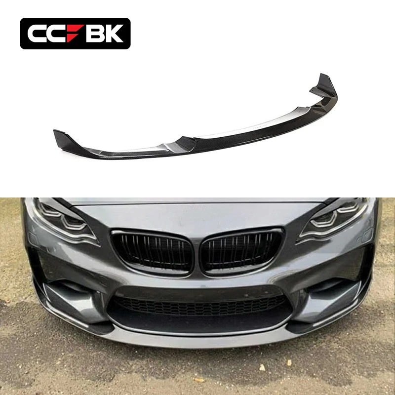Dry Carbon Fiber MP Style Car Body Kits Front Bumper Spoiler Chin Lip Splitter Extension for BMW F87 M2 2016-2021 2017 2018 2019 2020