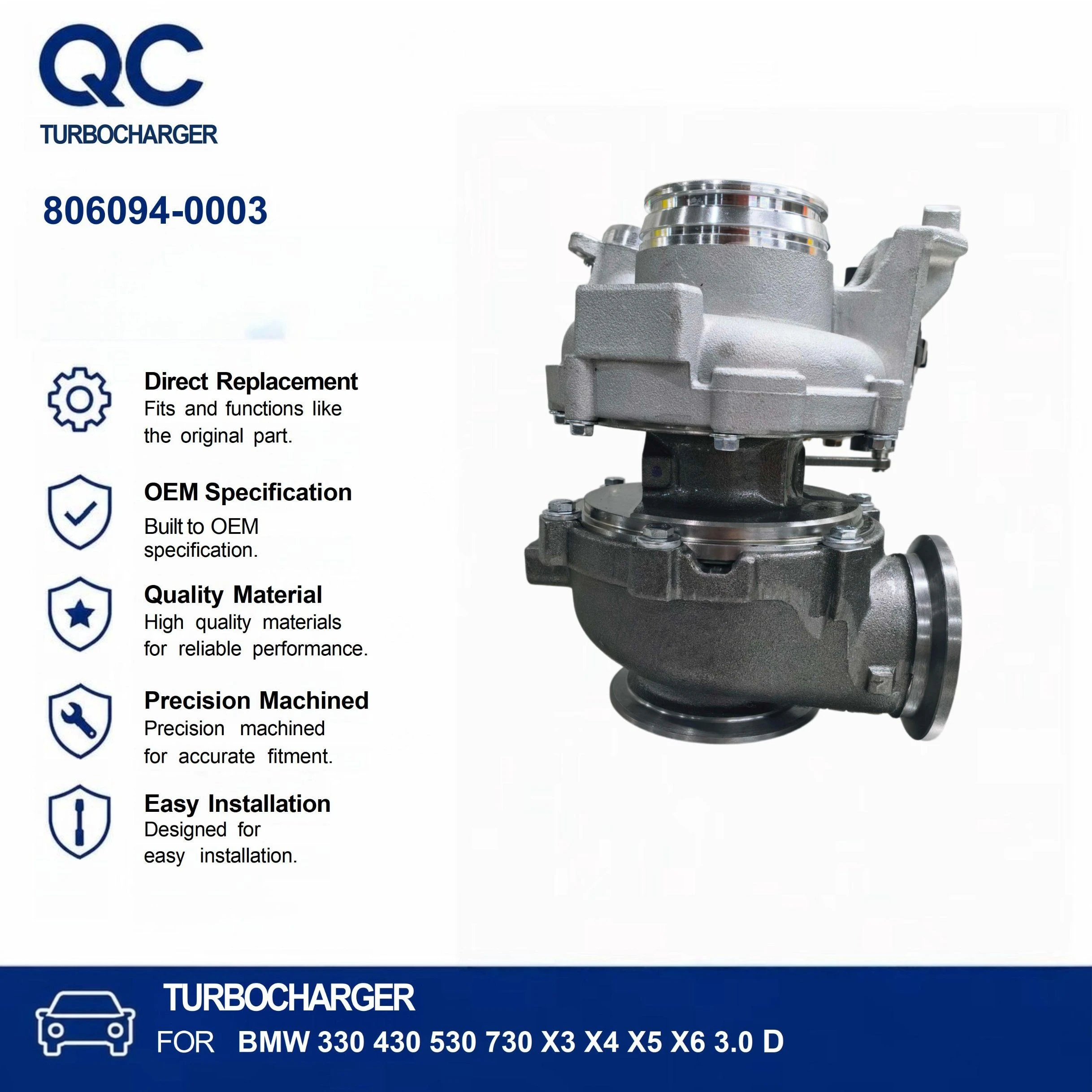 Electronic Vnt Turbo 806094-5010s 7823202j10 for BMW 3 4 5 7 Series X3 X5 Xdrive30d N57D30A 3.0 Diesel 258HP
