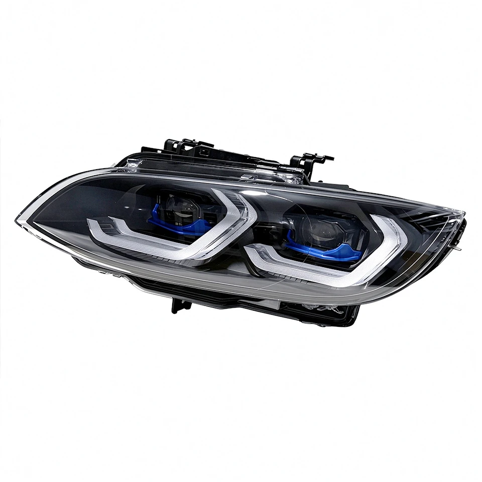 For BMW E92 2009-2013 Headlight Assembly Spoon Style LED Dual Color DRL Quad Low Beam Quad High Beam Front Headlamp Upgrade