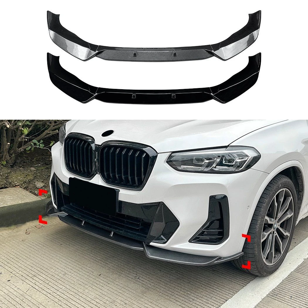 G01 G02 Gloss Black One Step Front Bumper Lip for BMW X3 G01 X4 G02 Lci 2022-2024 Car Accessories