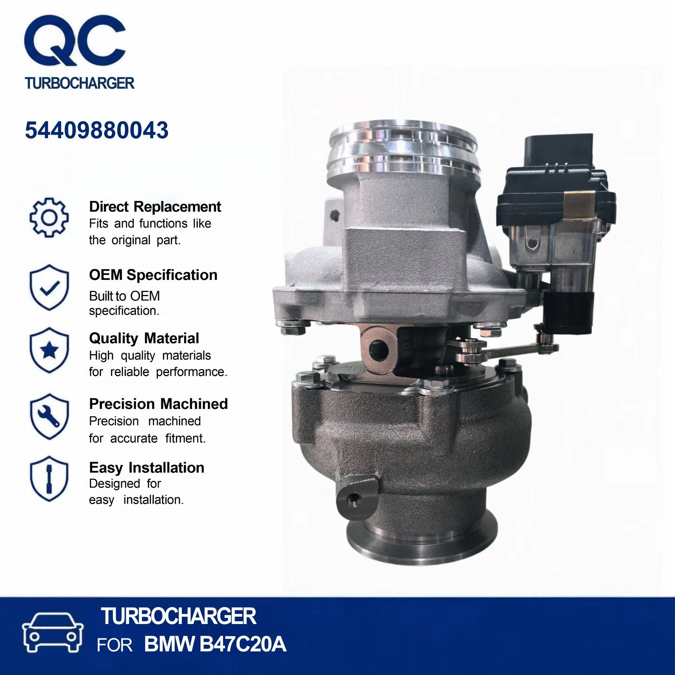 OEM 11658513635 Turbocharger for BMW X1 F48 X2 F39 218d Mini Clubman Countryman Cooper D B47 BV40 54409700043 54409700033 54409880033 54409700038