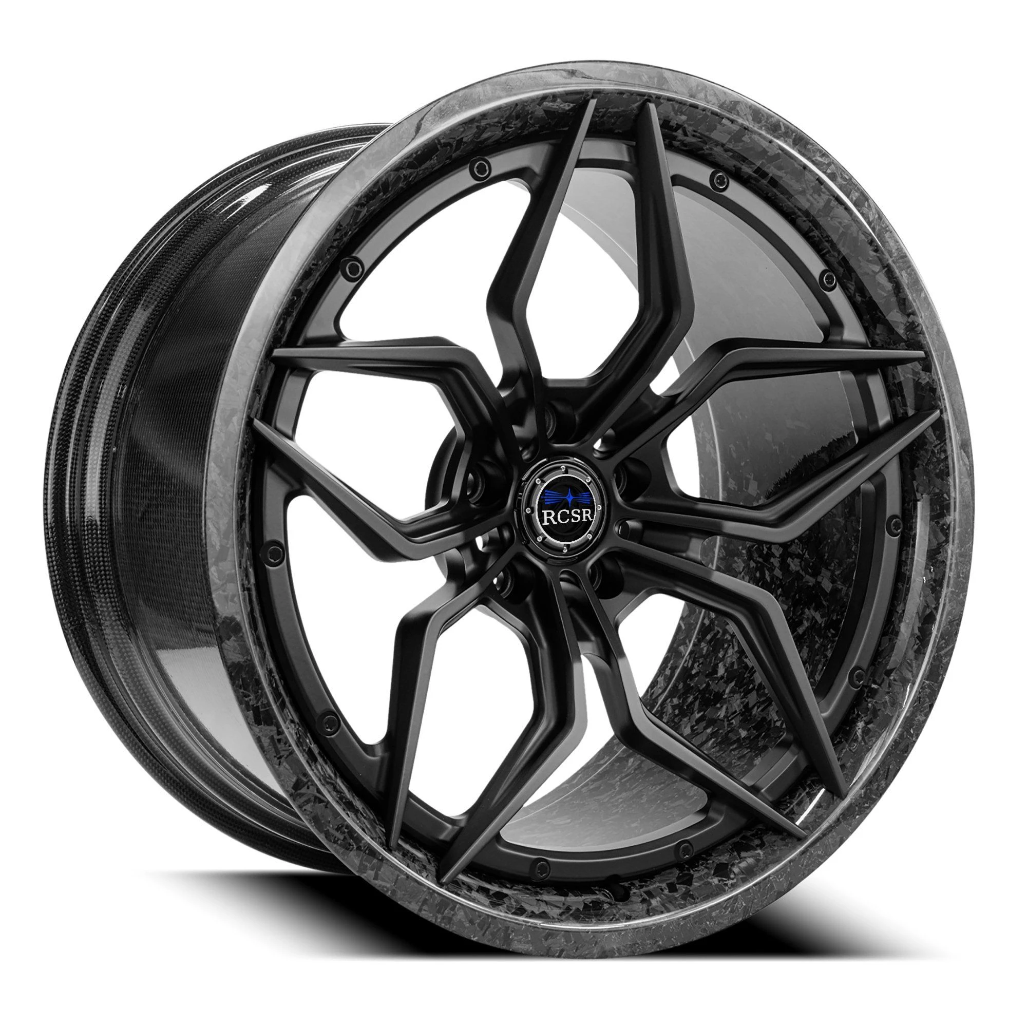Rcsr Custom Forged Carbon Wheel 20 22 24 26 Inch Car Wheel 5X130 6X139.7 5X114.3 5X120 for BMW Benz Porsche Ferrari Luxury Car