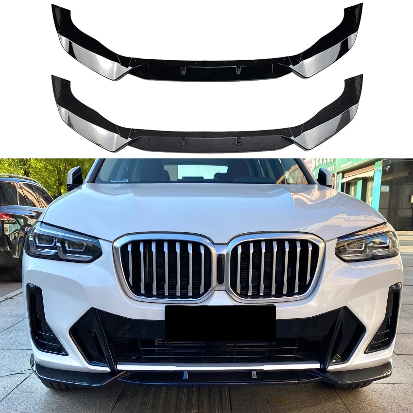 Separated PP Material for BMW X3 G01 X4 G02 Facelift M Pack Type Front Lip 2022+ Car Body Kit Car Accessories