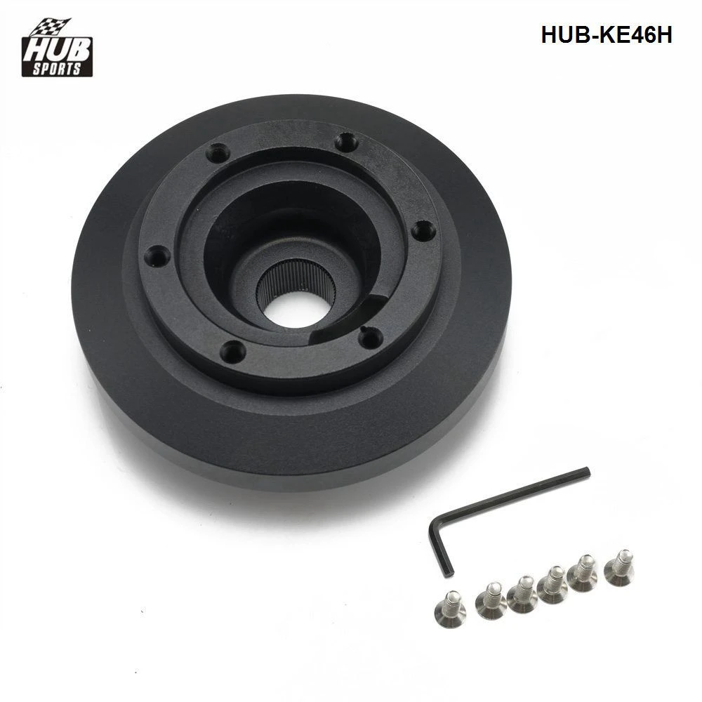 Steering Wheel Short Hub Adapter Boss Kit Aluminum Black for BMW E46 M3 and All E90 Hub-Ke46h