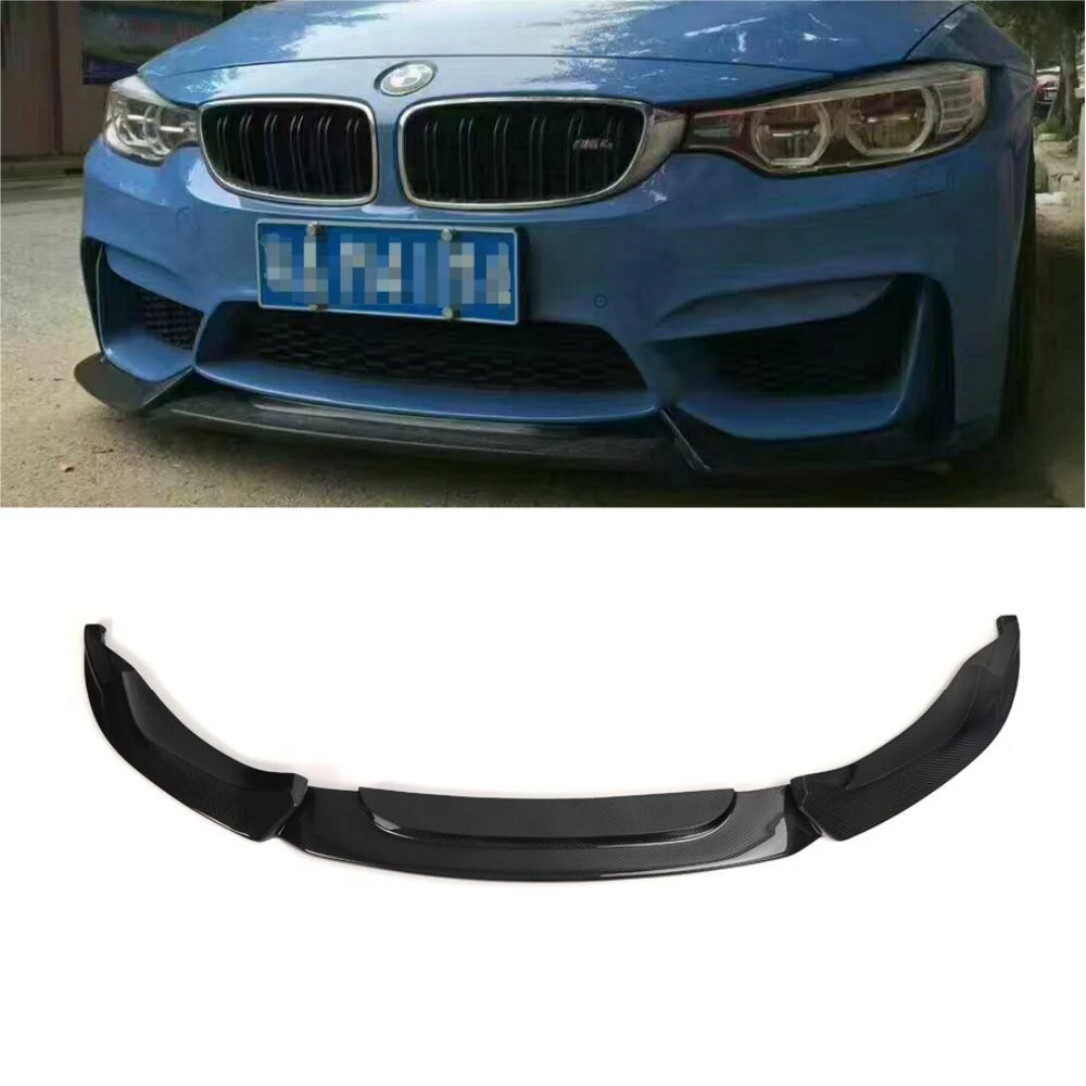 for BMW F80 M3 F82 F83 M4 2014-2018 F80 F82 F83 Vs Style Front Lip Real Carbon Fiber Front Bumper Lip Car Body Kit